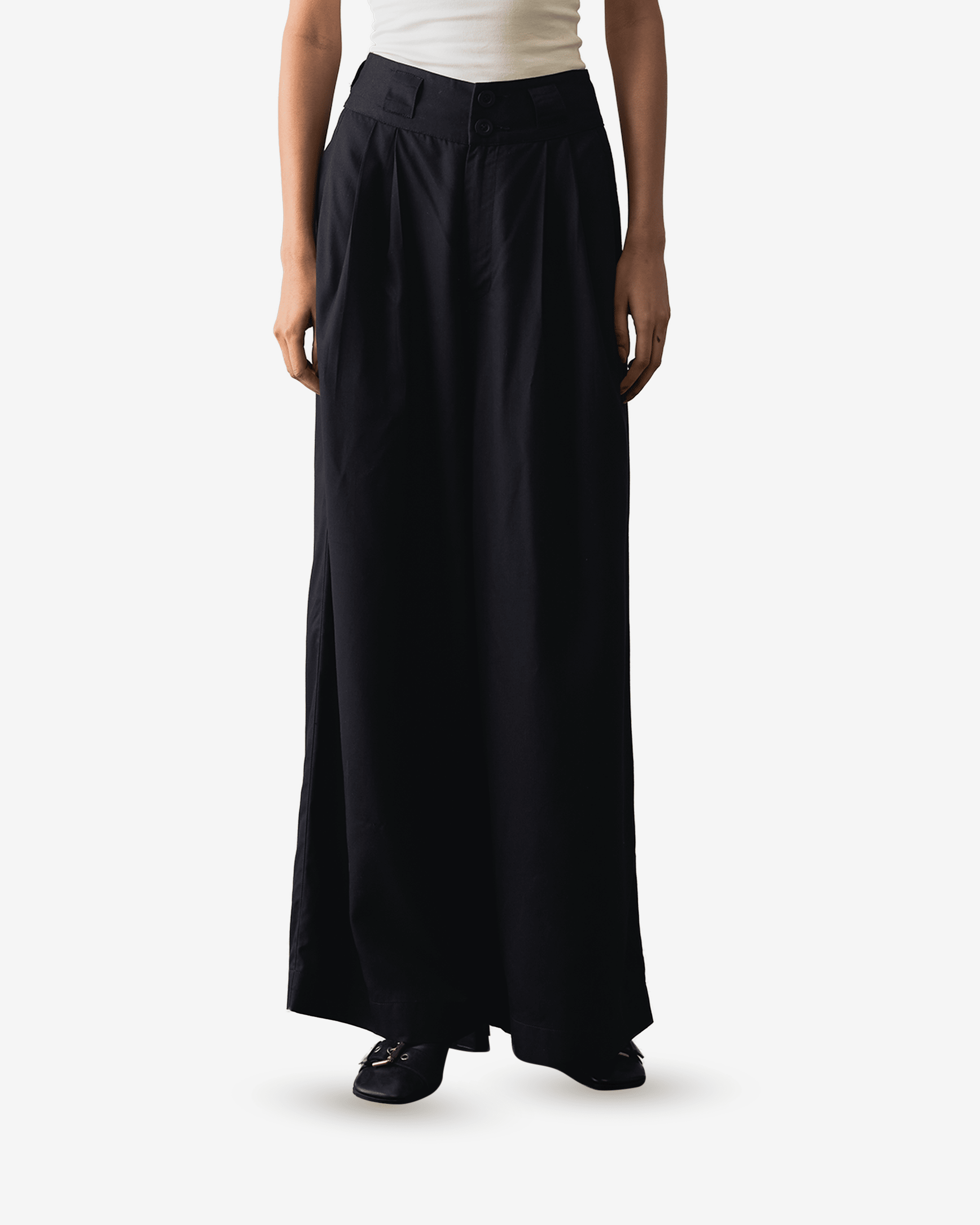 Black Tencel Baggy Trousers - Women