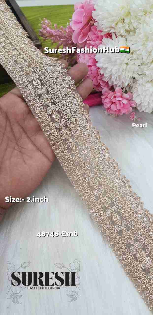 Pearl Imperial Badla Jari Lace – 48746-Emb