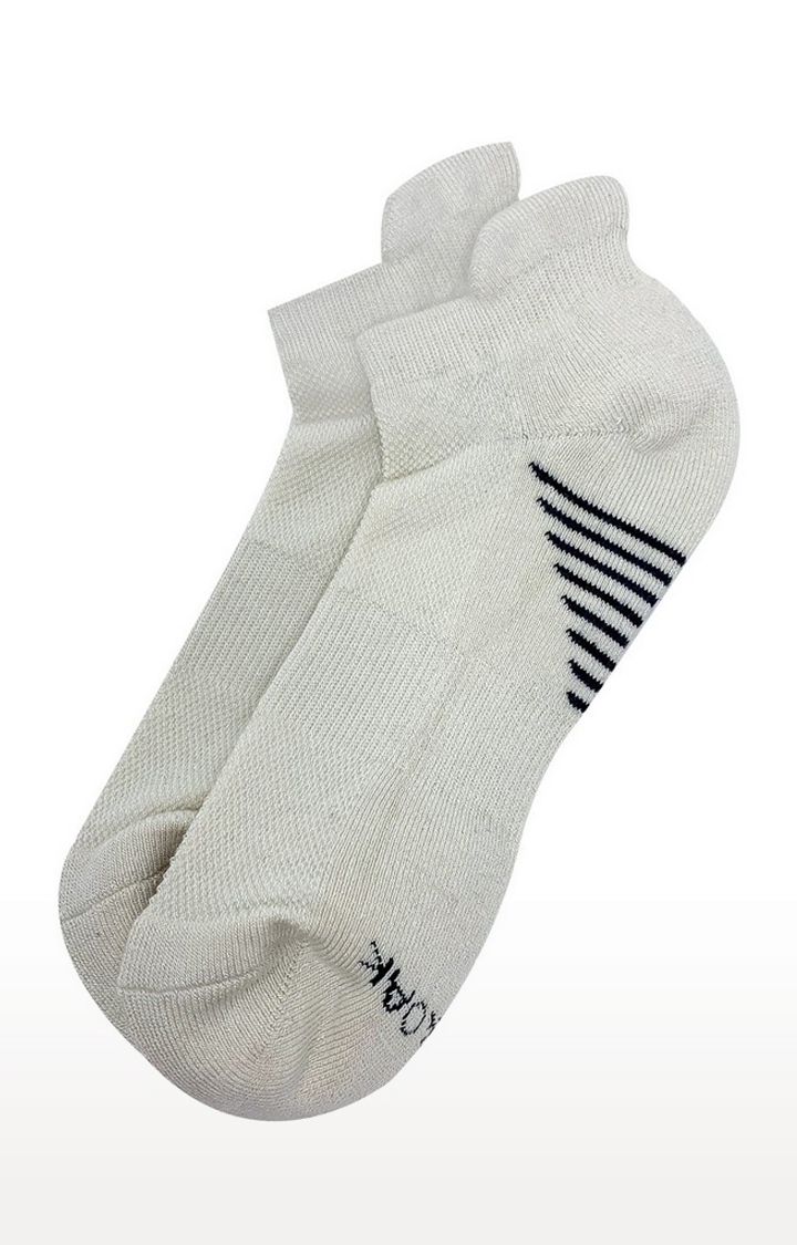 Mint & Oak | Off White Bamboo Sports Socks  1