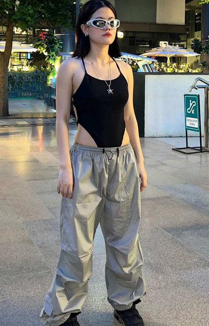 Women's Black Bare Back Bodysuit