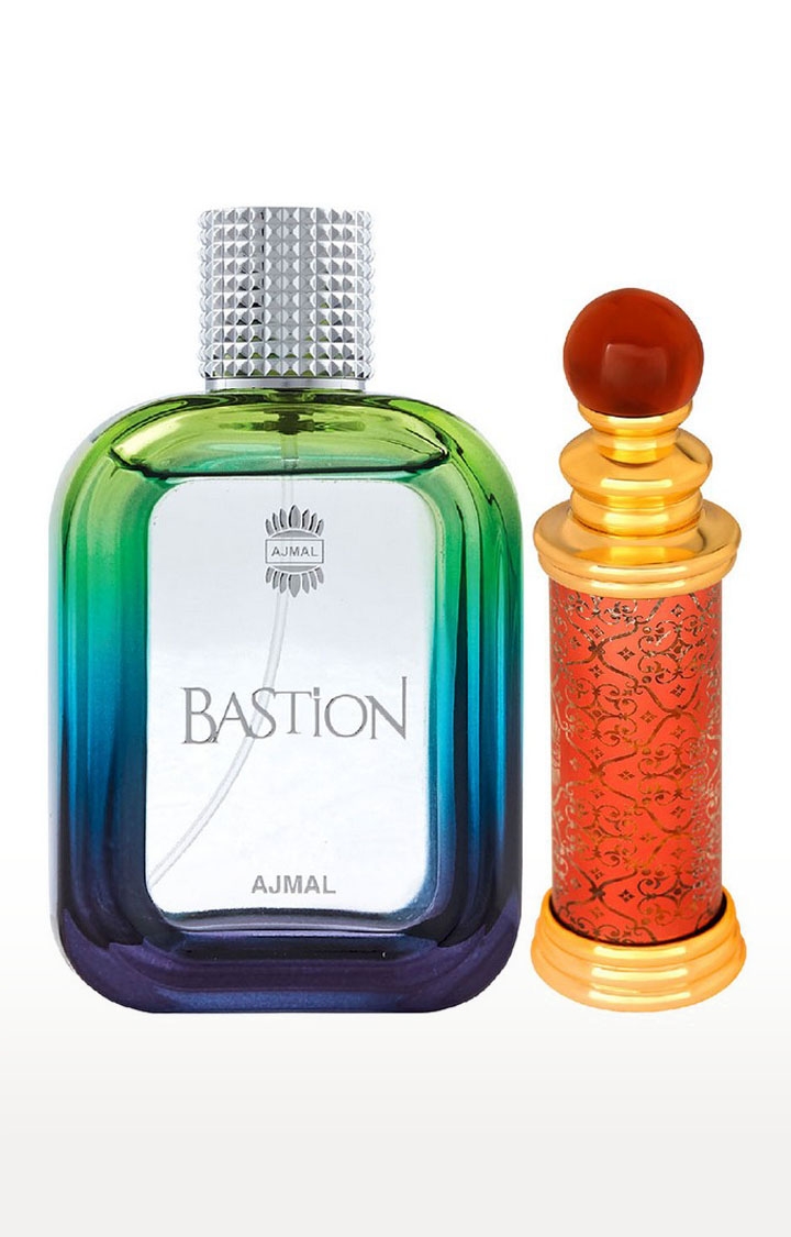 Ajmal | Ajmal Bastion EDP Perfume 100ml for Men and Classic Oud Concentrated Perfume Oil Oudh Alcohol-free Attar 10ml for Unisex 0