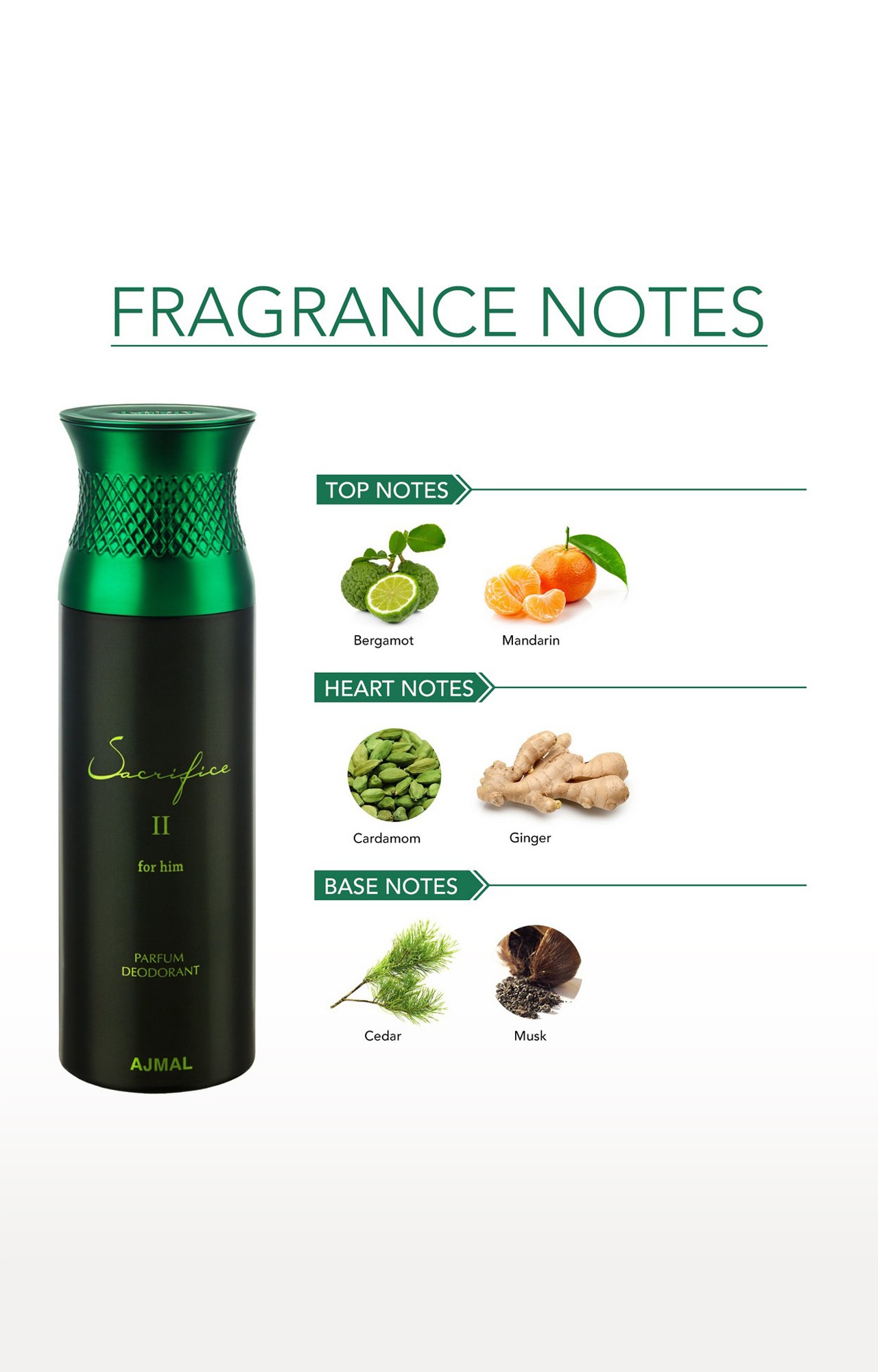 Ajmal Bastion EDP Perfume 100ml for Men and Sacrifice II for Him Deodorant Fruity Fragrance 200ml for Men
