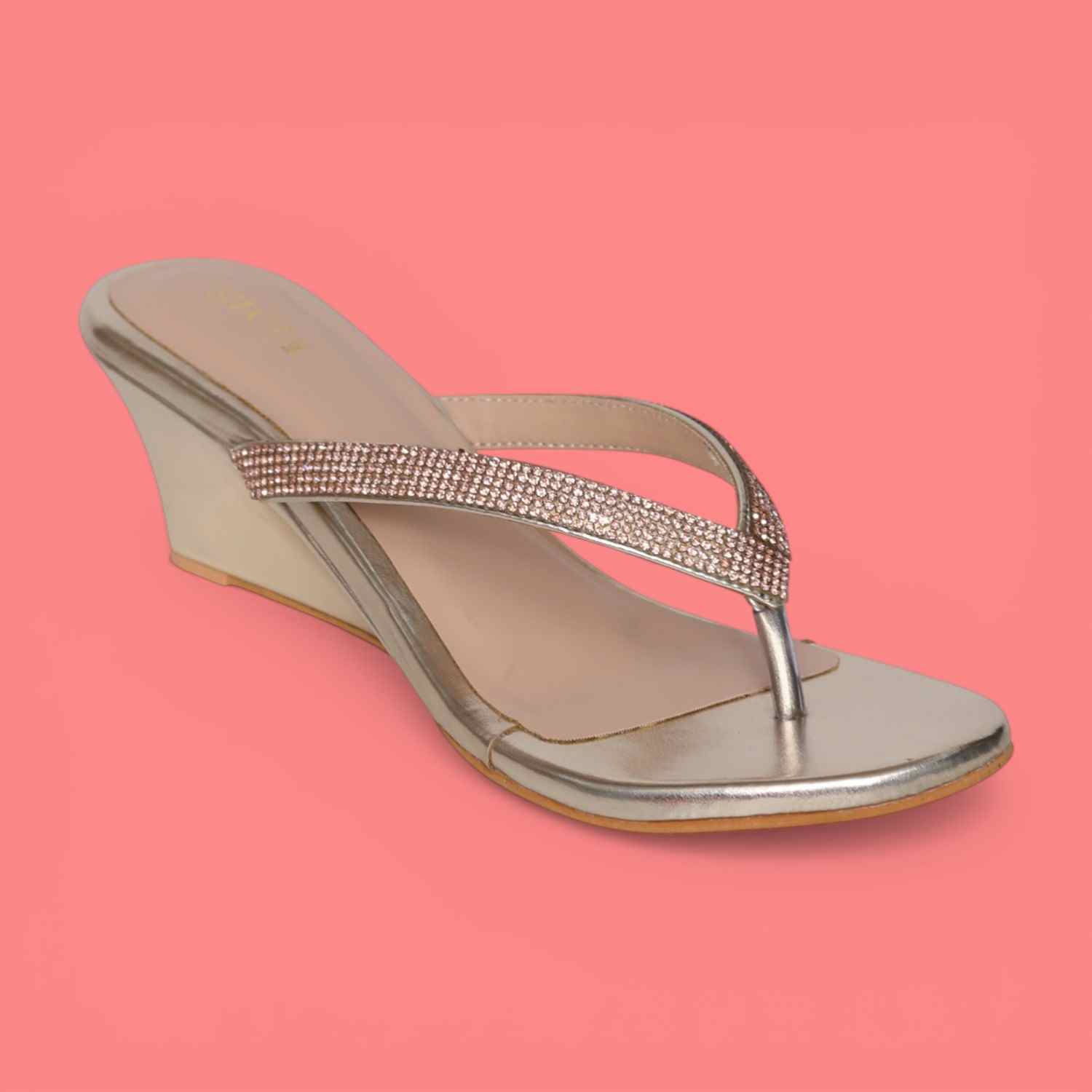 Greta Women’s Gold Embellished Wedges