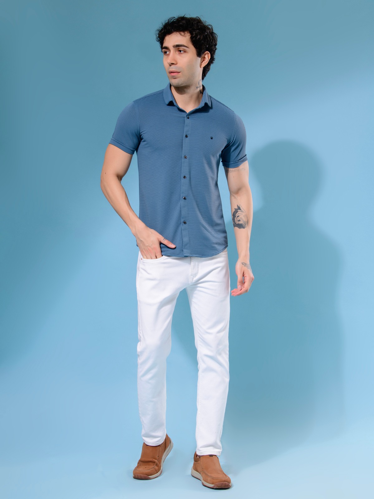 ALBION MENS NEW GARAGE 6 (NAVY) SHIRT