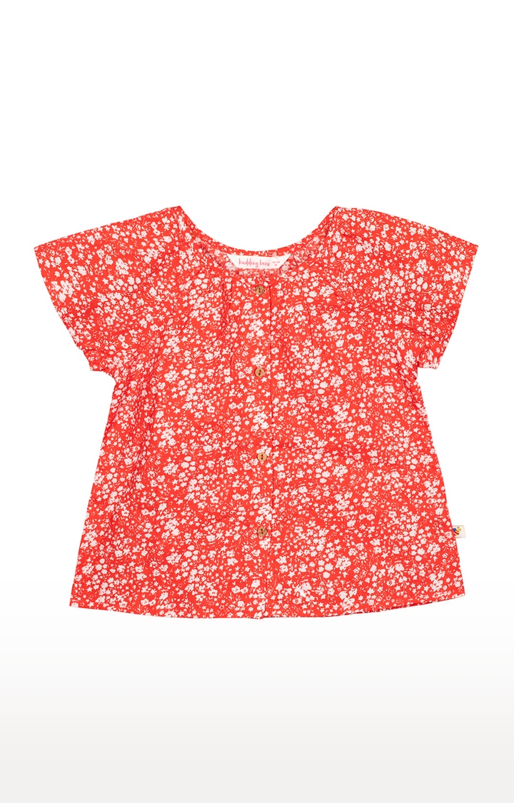 Budding Bees | Red Floral Top 0
