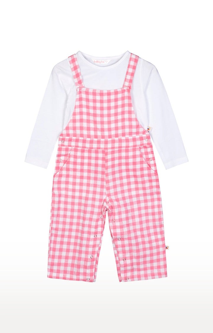 Pink Checked Dungaree