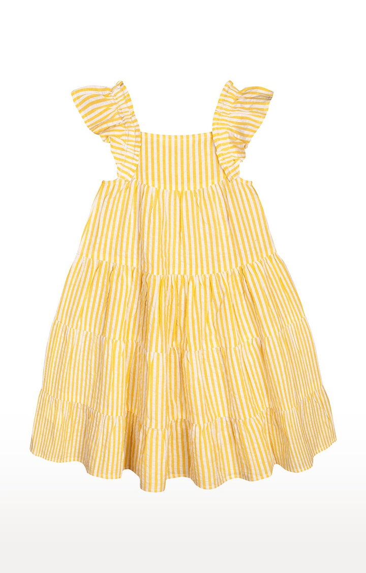 Budding Bees | Yellow Striped Dress 1