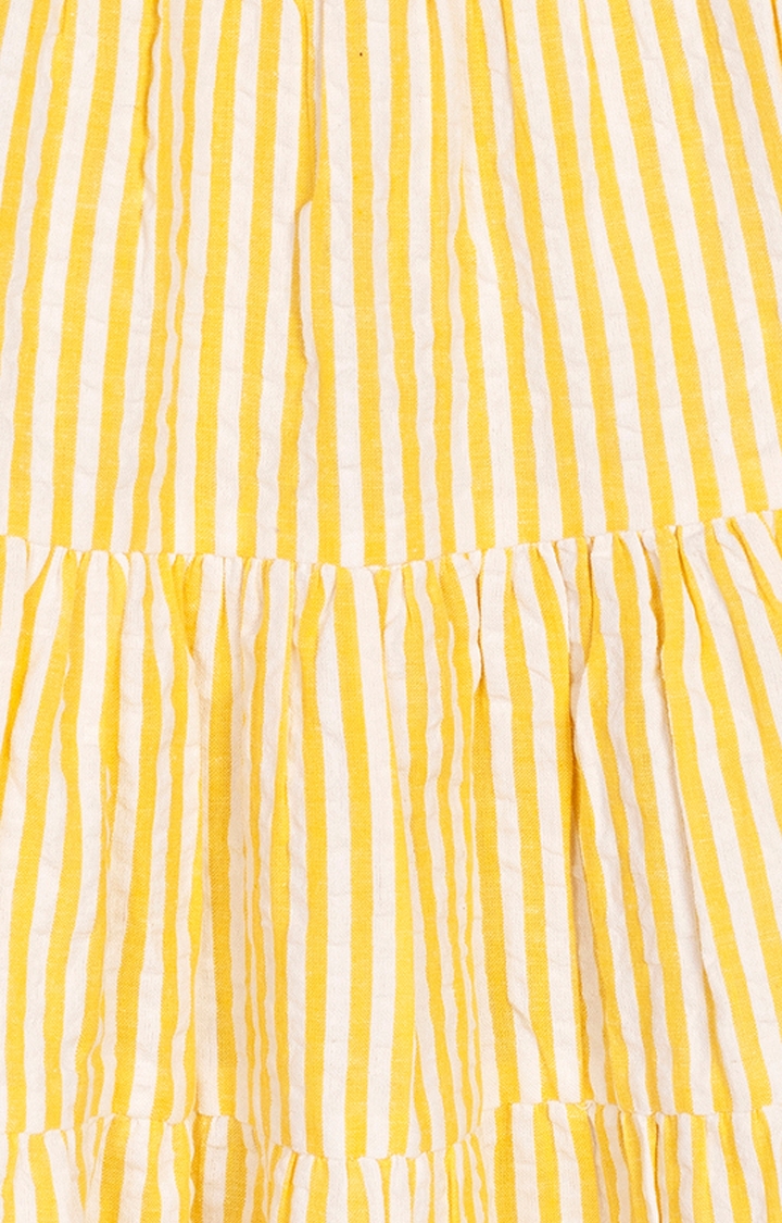 Budding Bees | Yellow Striped Dress 2