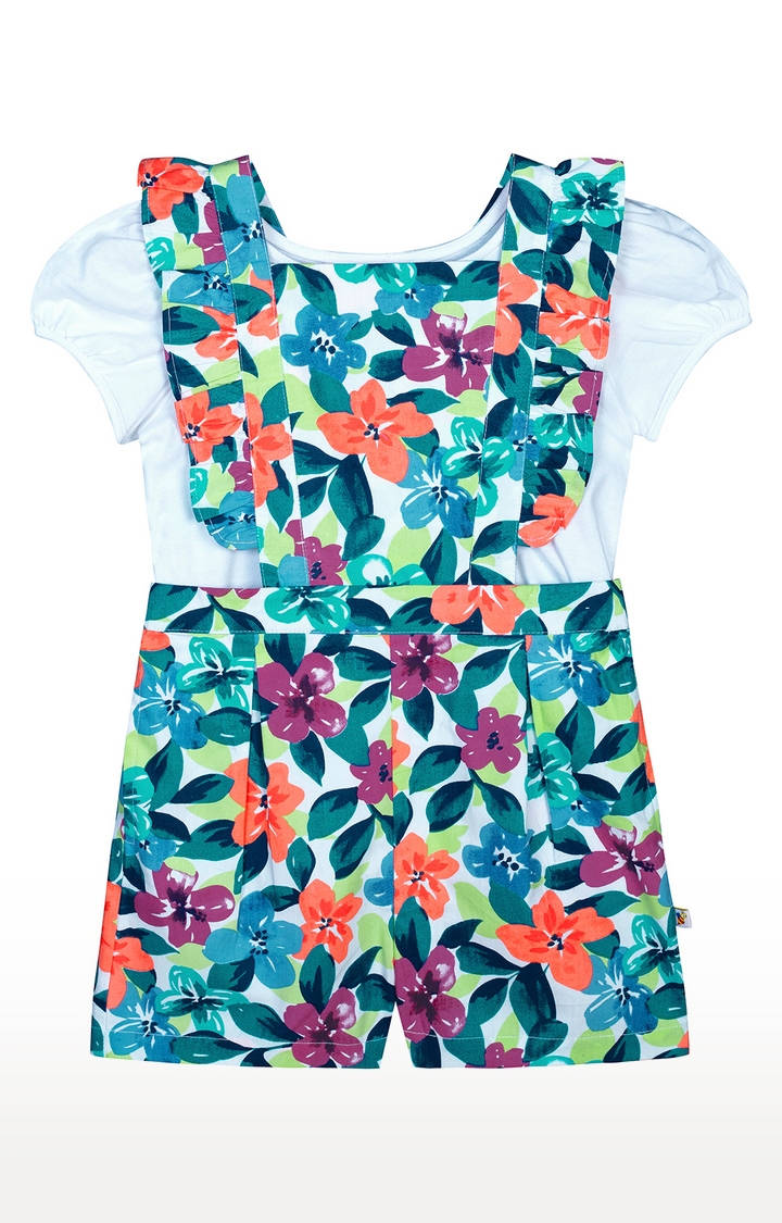 Budding Bees | Multi Floral Dungaree 0