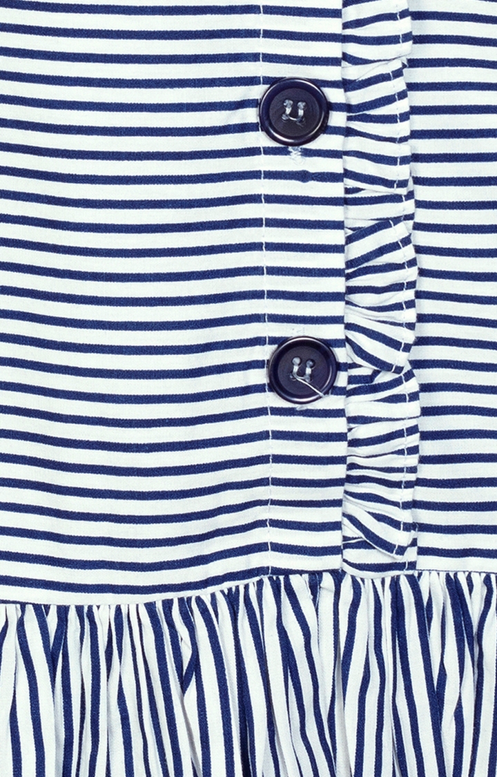 Budding Bees | Blue Striped Top 2