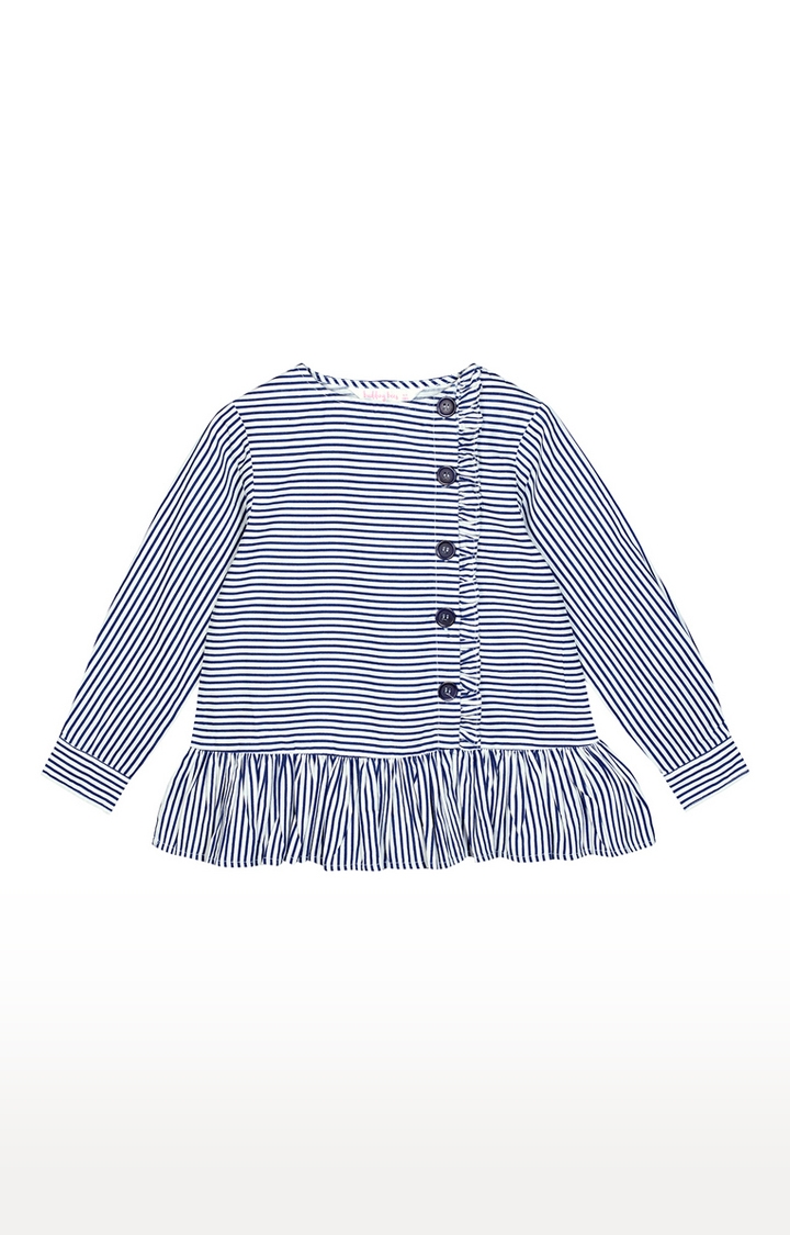 Budding Bees | Blue Striped Top 0
