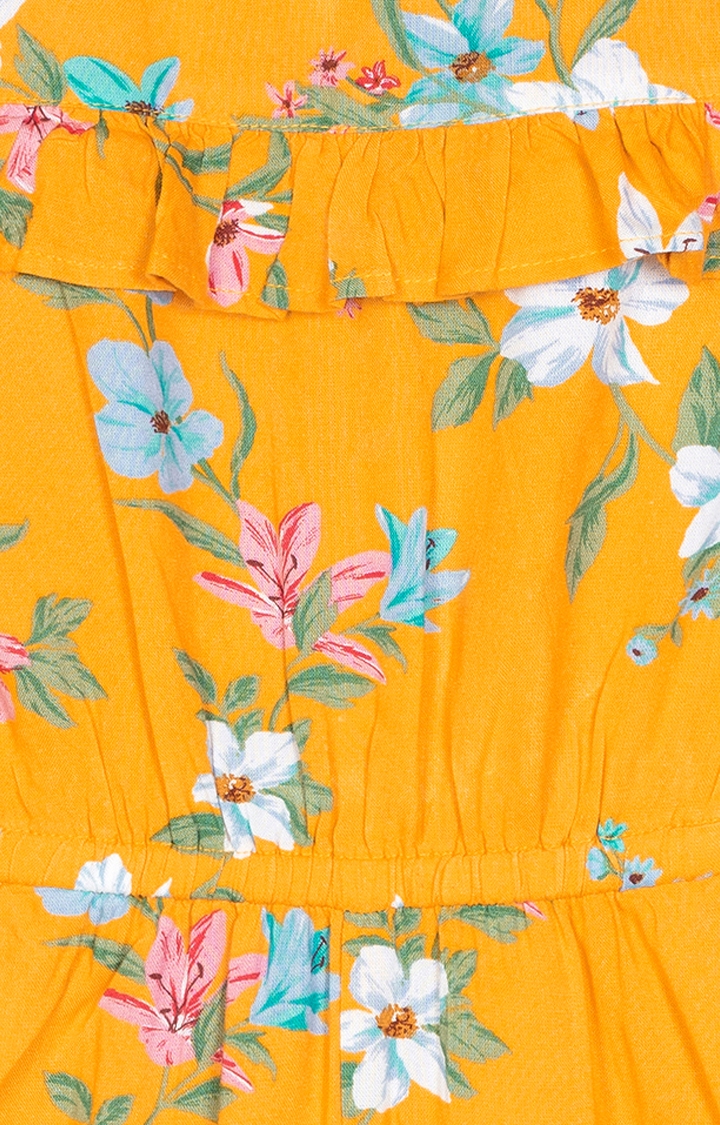 Budding Bees | Yellow Floral Jumpsuit 2