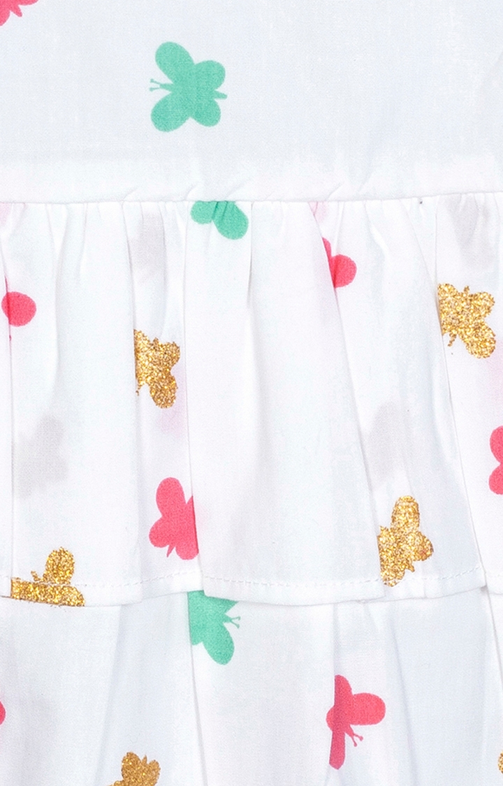 Budding Bees | White and Pink Floral Top and Short Set 4