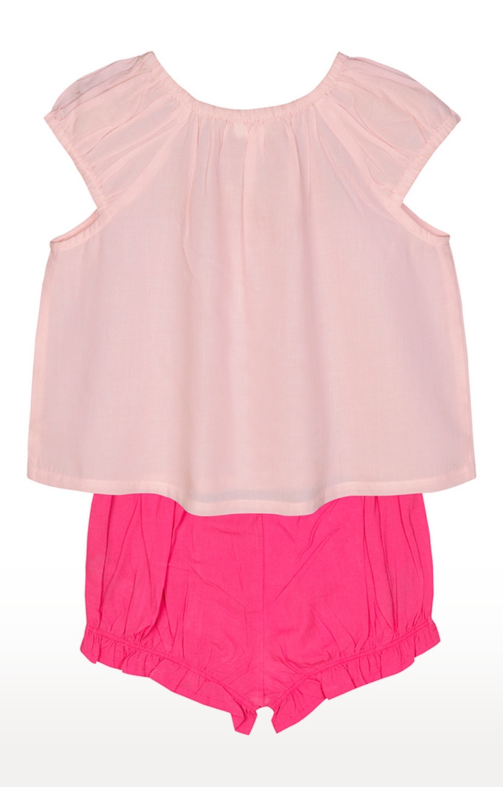 Budding Bees | Budding Bees Baby Girls Pink Embroidered Top-Set 1