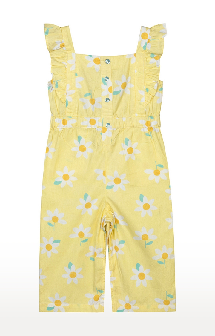 Budding Bees | Budding Bees Baby Girls Yellow Printed Jumpsuit 1