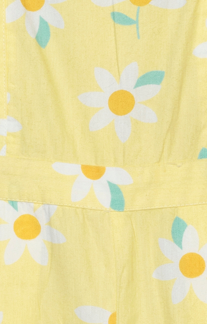 Budding Bees | Budding Bees Baby Girls Yellow Printed Jumpsuit 2