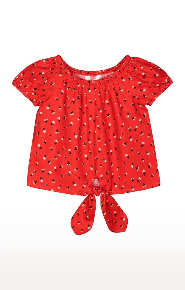 Budding Bees | Budding Bees Baby Girls Floral Bottom Tie-up Blouse Top 0
