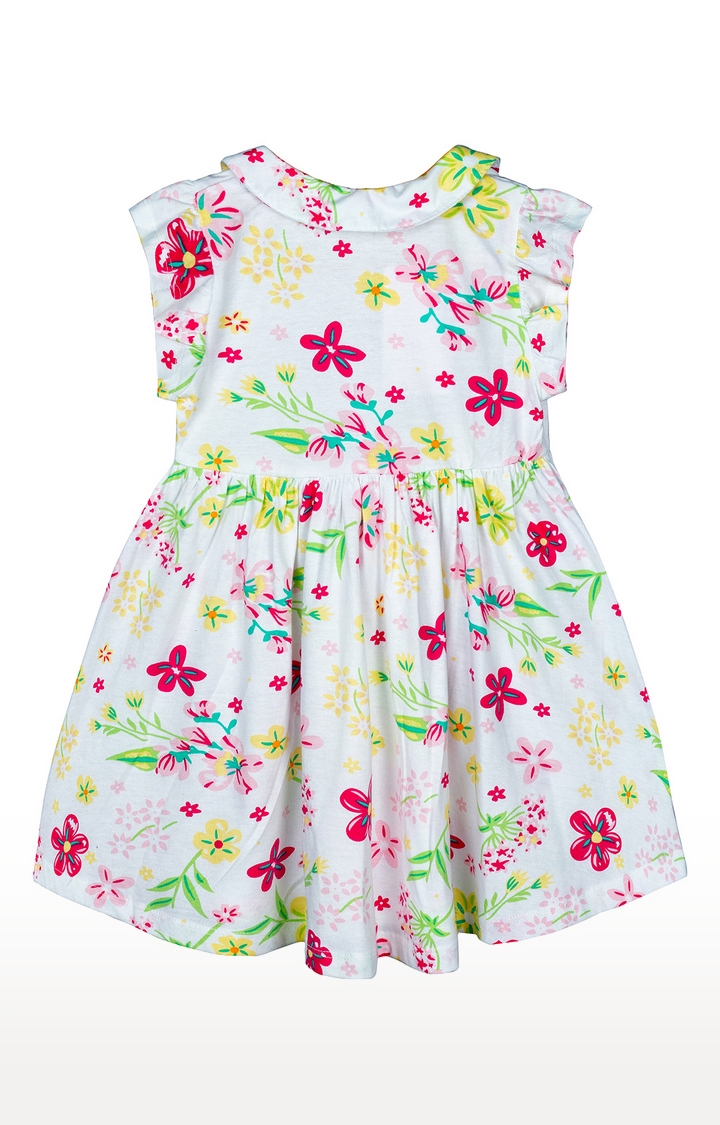 Budding Bees | White Floral Dress 0