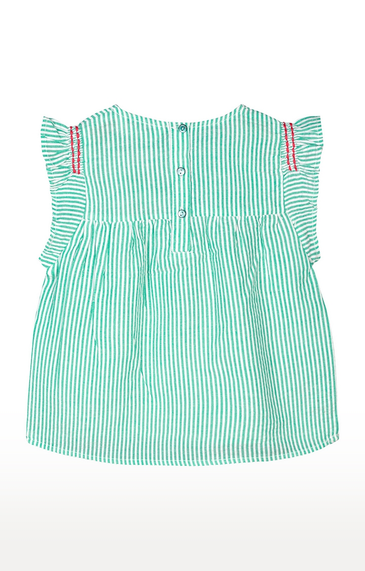 Budding Bees | Green Striped Top 1