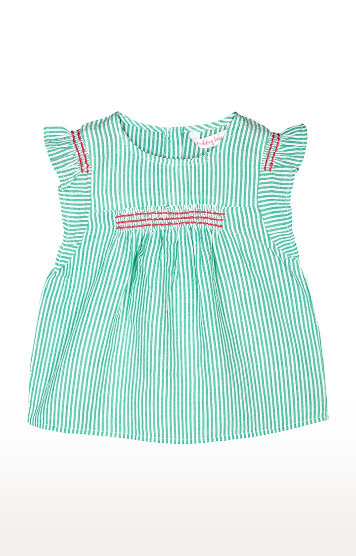 Budding Bees | Green Striped Top 0