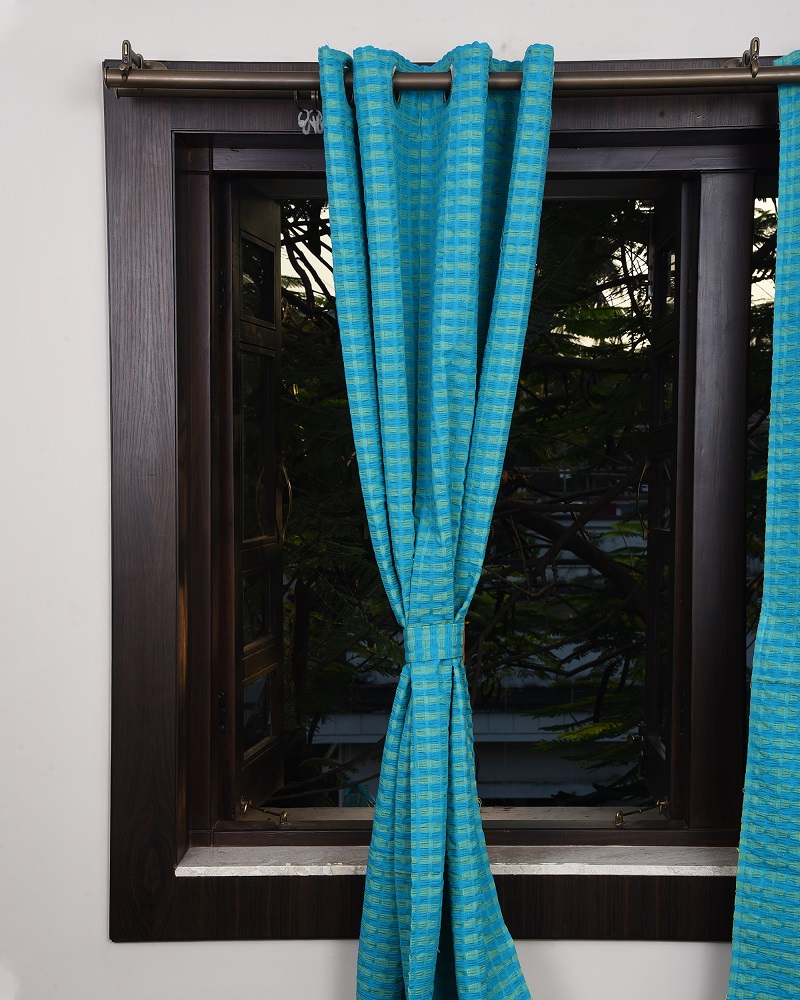 Boria Bistar | Handloom Cotton Curtains for Door with button and loop