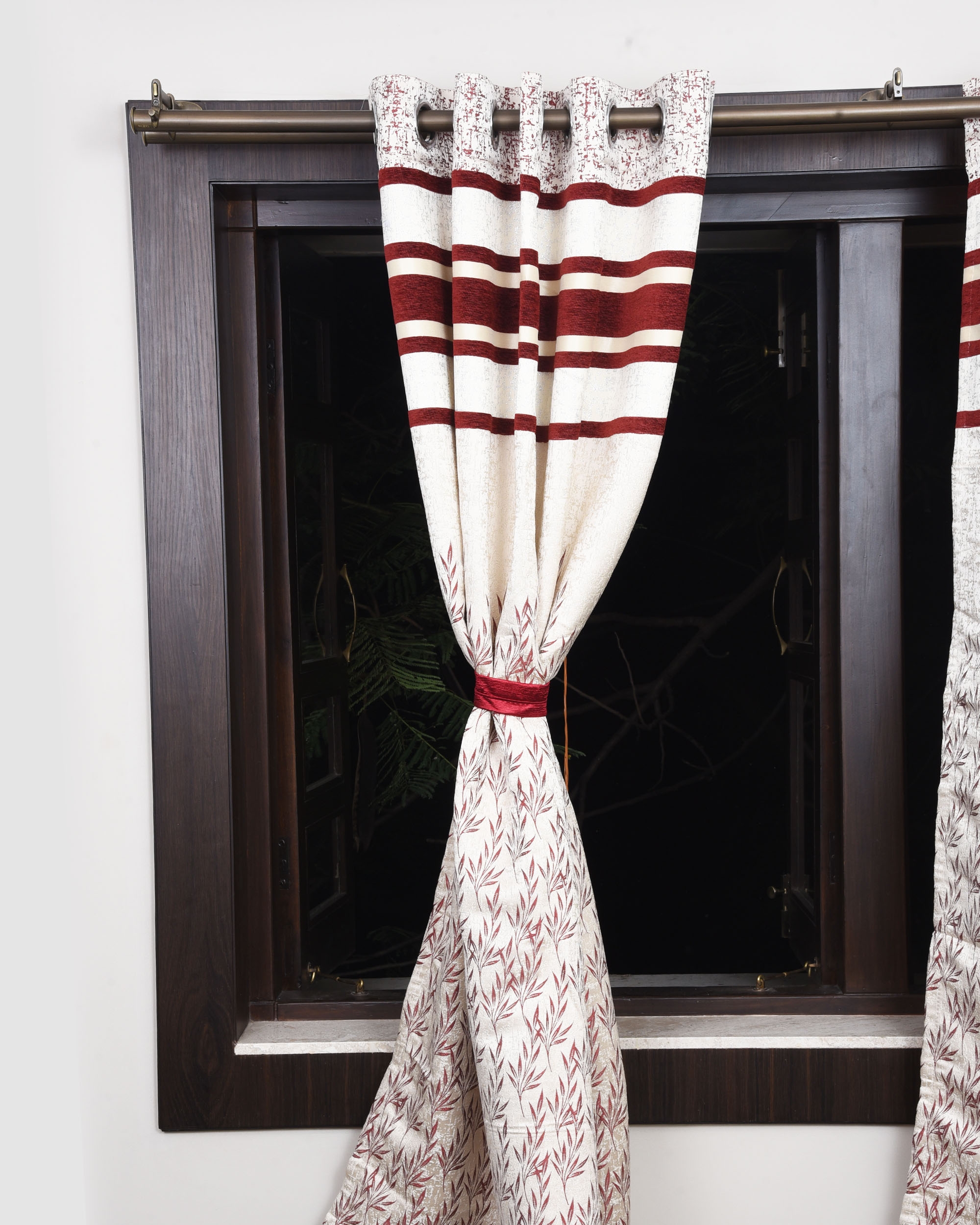 Boria Bistar | Polyster Blend Curtains for Door with eyelet, Panel Design|1