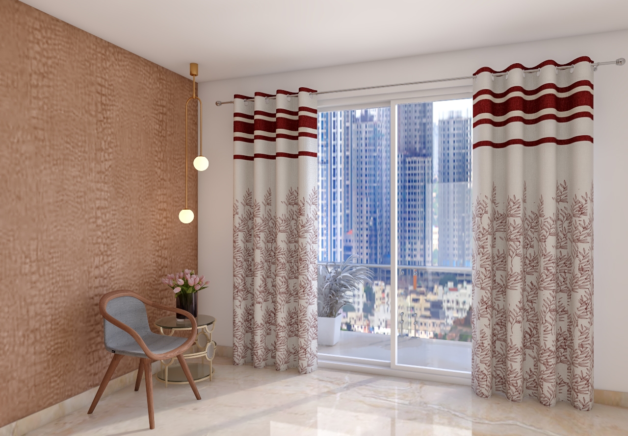 Polyster Blend Curtains for Door with eyelet, Panel Design