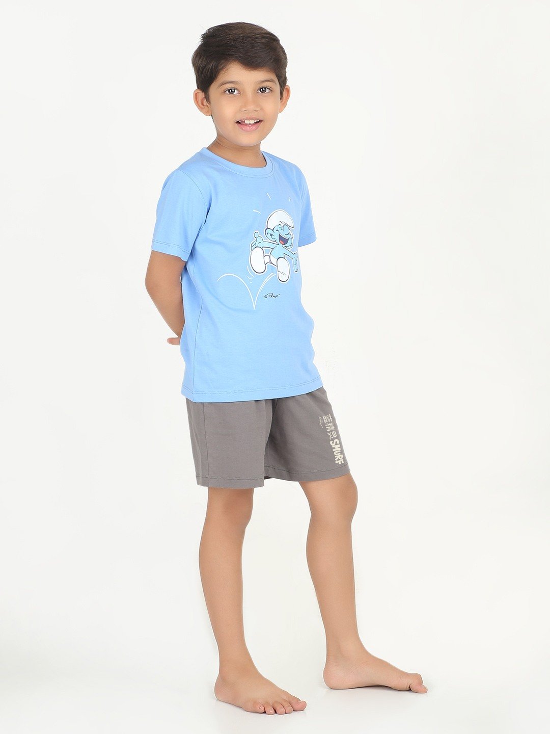 Boys 2 piece T-Shirt & Short -set- Blue & off White
