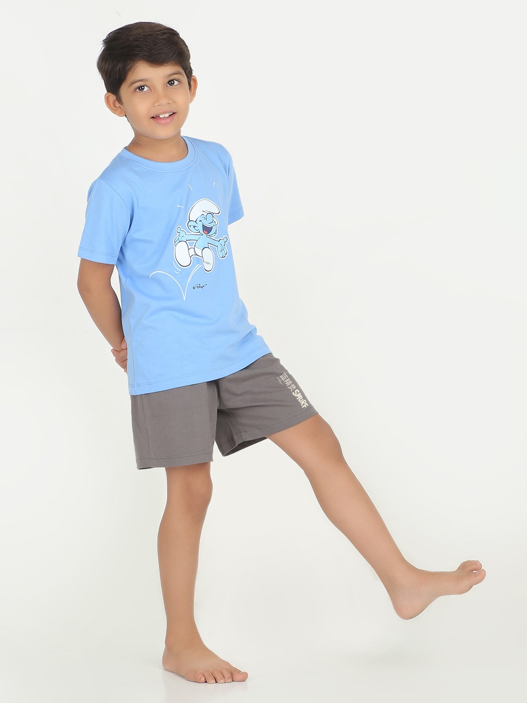 Boys 2 piece T-Shirt & Short -set- Blue & off White