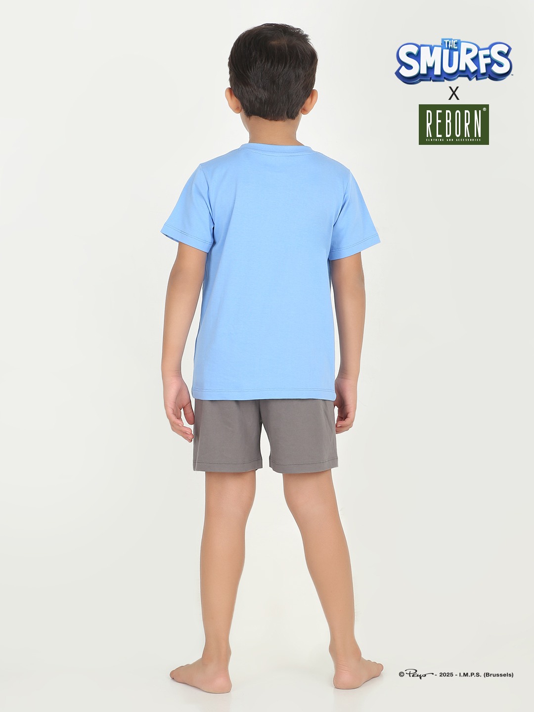 Boys 2 piece T-Shirt & Short -set- Blue & off White