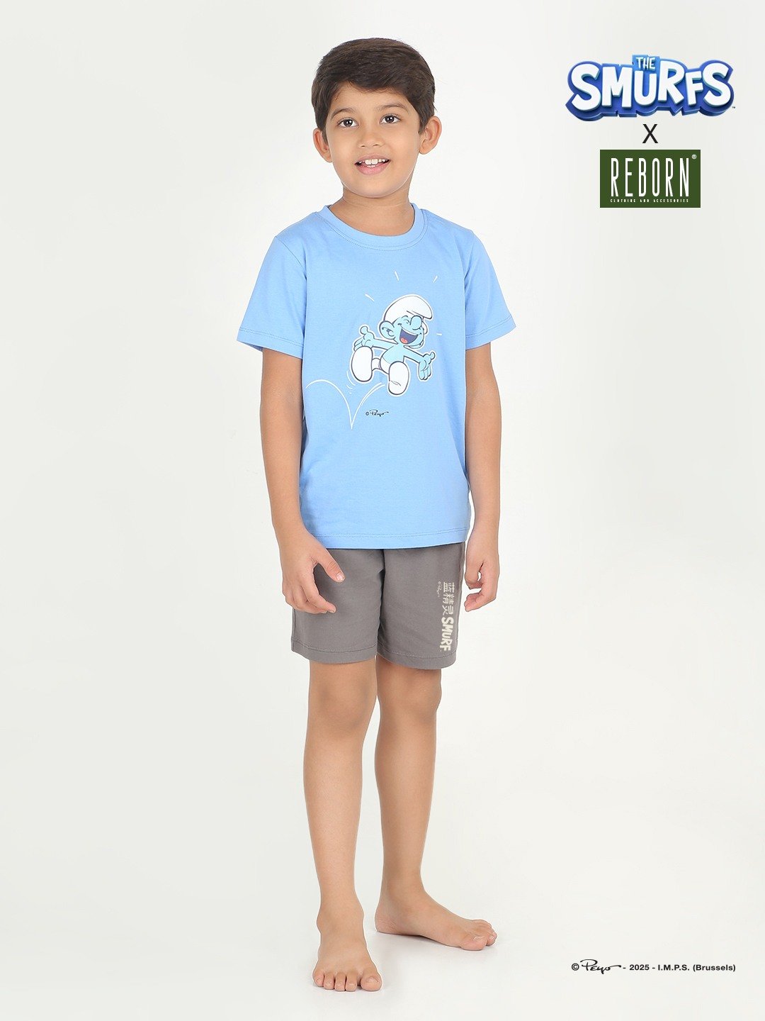 Boys 2 piece T-Shirt & Short -set- Blue & off White