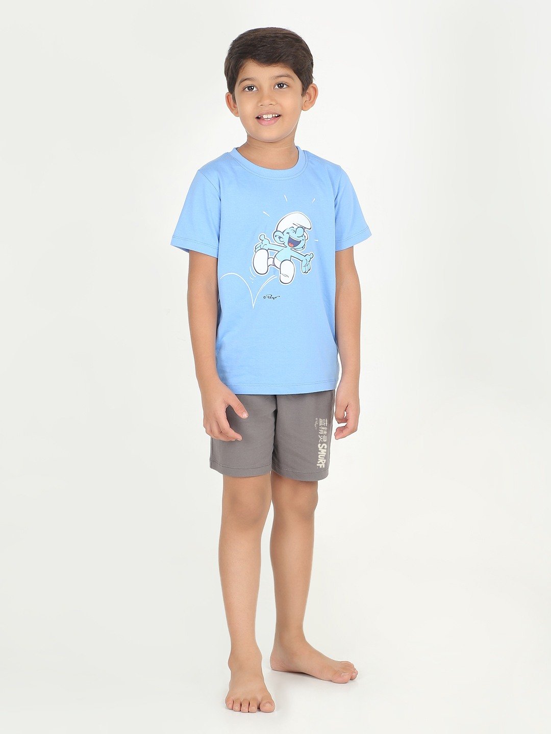 Boys 2 piece T-Shirt & Short -set- Blue & off White