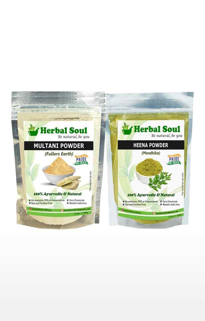 Herbal Soul Combo Of Multani  Powder + Henna  Powder | 200 gm
