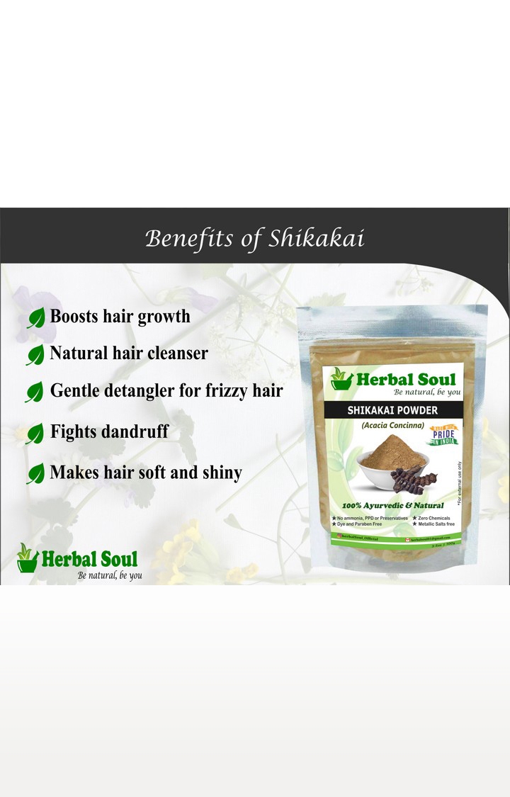 Herbal Soul | Herbal Soul Combo Of Reetha  Powder + Shikakai  Powder + Henna  Powder | 300 gm 5