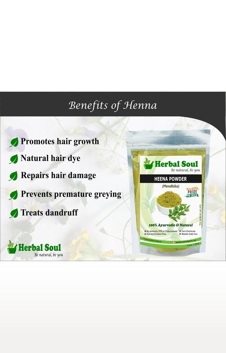 Herbal Soul | Herbal Soul Combo Of Indigo  Powder + Henna  Powder + Bhringraj  Powder | 300 gm 5