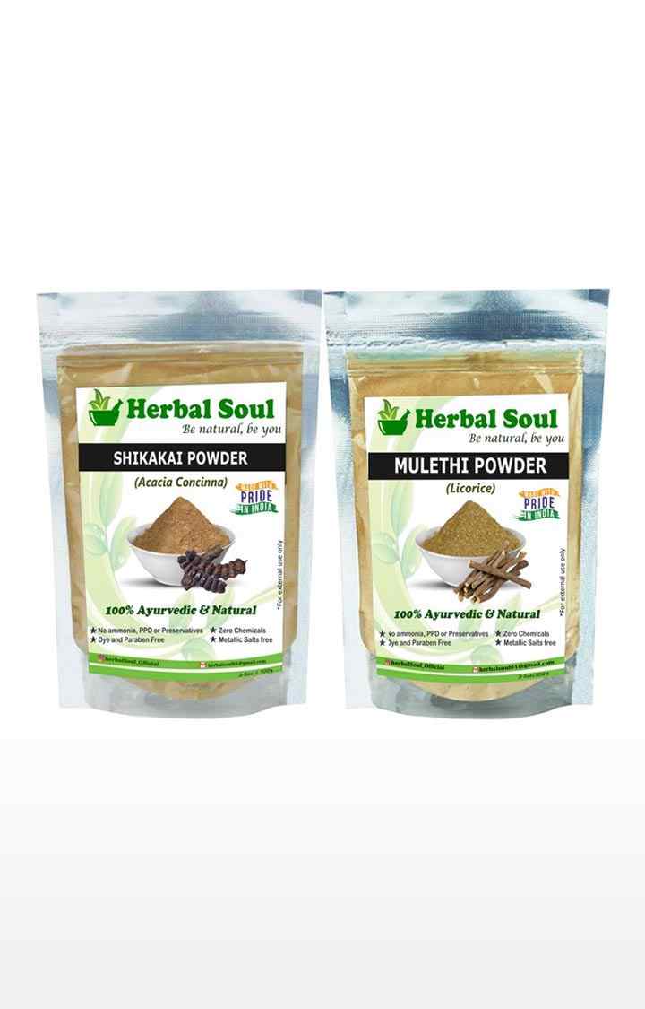 Herbal Soul | Herbal Soul Combo Of Mulethi Powder + Shikakai Powder | 200 gm 0