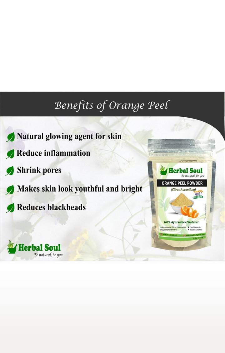 Herbal Soul | Herbal Soul Combo Of Rose Powder + Orange Peel  Powder + Bhringraj  Powder | 300 gm 5