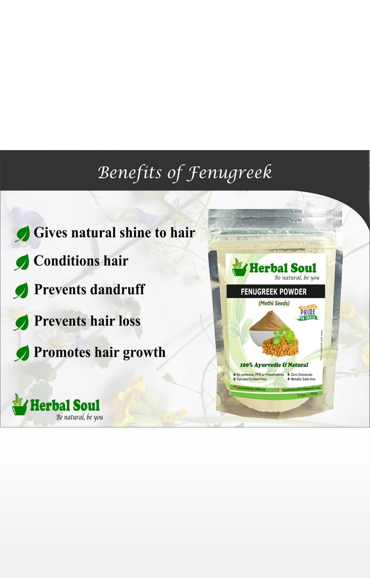 Herbal Soul | Herbal Soul Combo Of Multani  Powder + Bhringraj  Powder + Amla  Powder + Fenugreek  Powder | 400 gm 8
