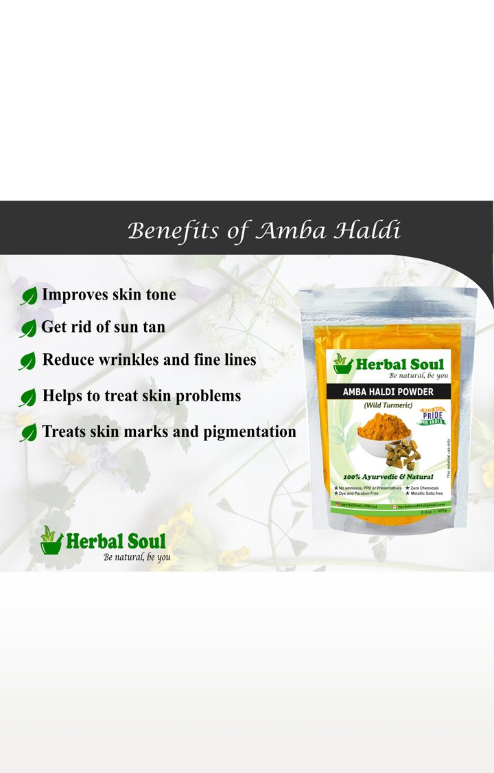 Herbal Soul | Herbal Soul Combo Of Neem  Powder + Multani  Powder + Rose Powder + Orange Peel  Powder + Amba Haldi  Powder | 500 gm 10