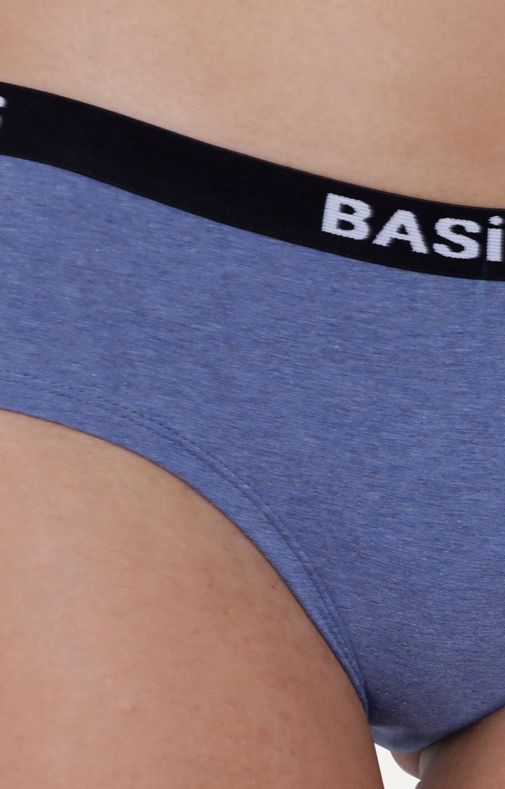 BASIICS by La Intimo | Blue Melange Hipster Panties 4