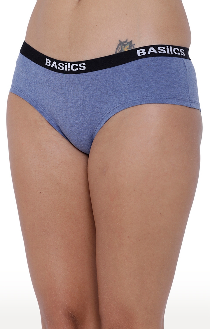 BASIICS by La Intimo | Blue Melange Hipster Panties 2
