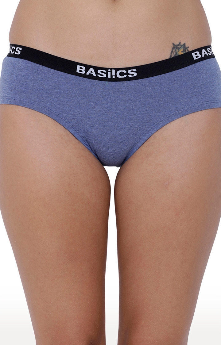 BASIICS by La Intimo | Blue Melange Hipster Panties 0