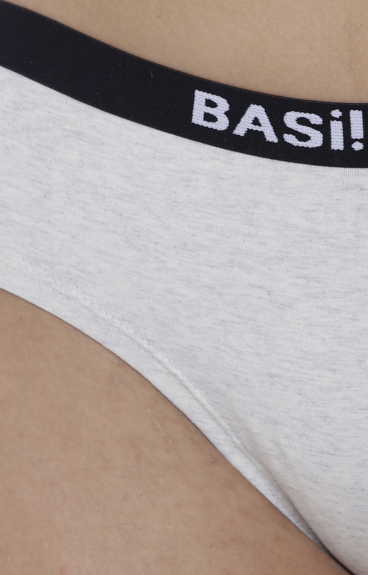 BASIICS by La Intimo | White Melange Hipster Panties 4
