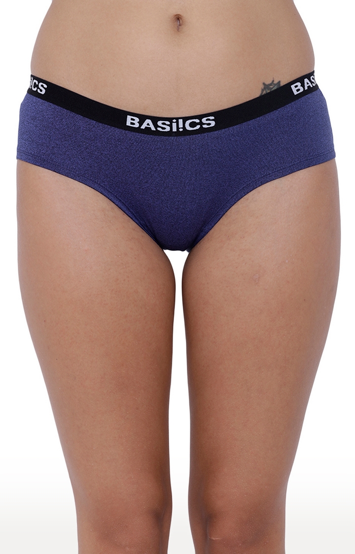 BASIICS by La Intimo | Blue Solid Hipster Panties 0