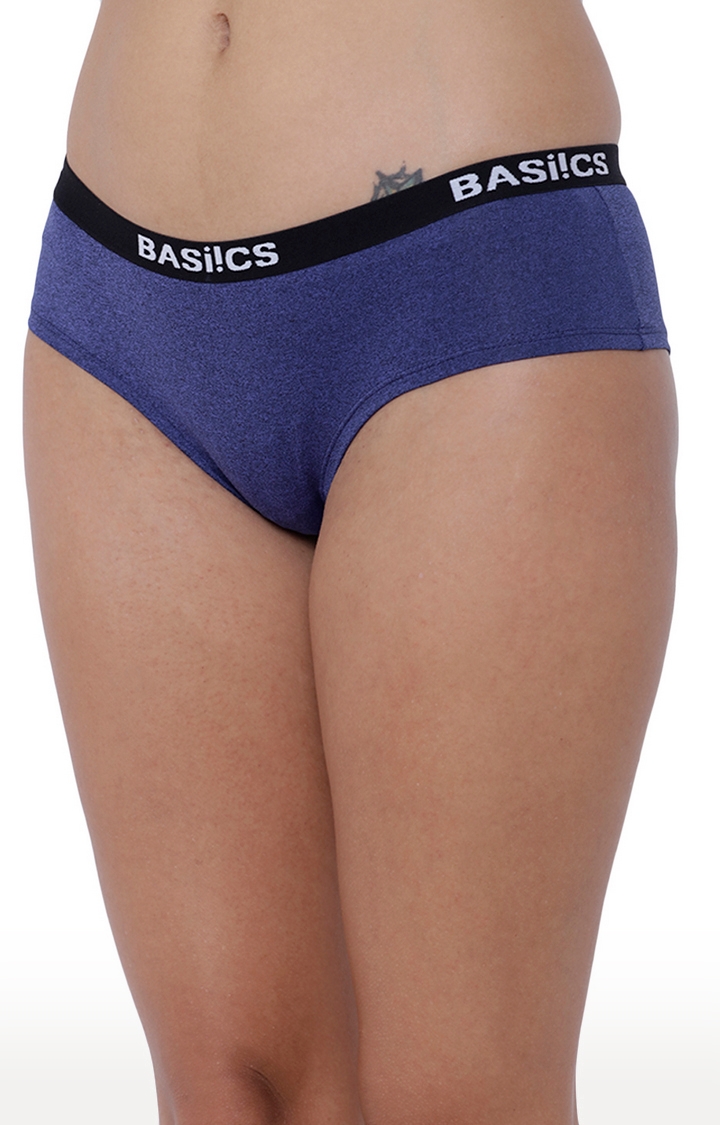 BASIICS by La Intimo | Blue Solid Hipster Panties 2