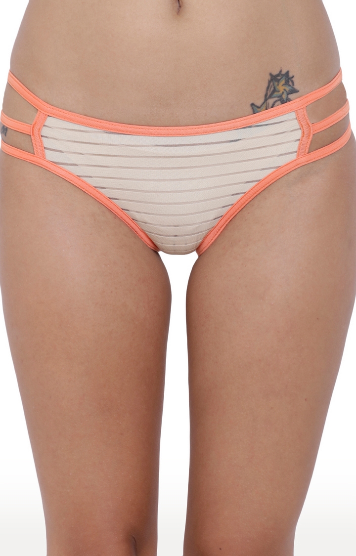 BASIICS by La Intimo | Nude Striped Bikini Panty 0