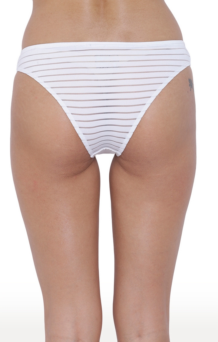 BASIICS by La Intimo | White Striped Bikini Panty 3