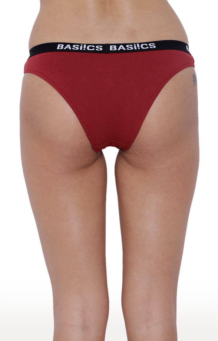 BASIICS by La Intimo | Maroon Solid Bikini Panty 3