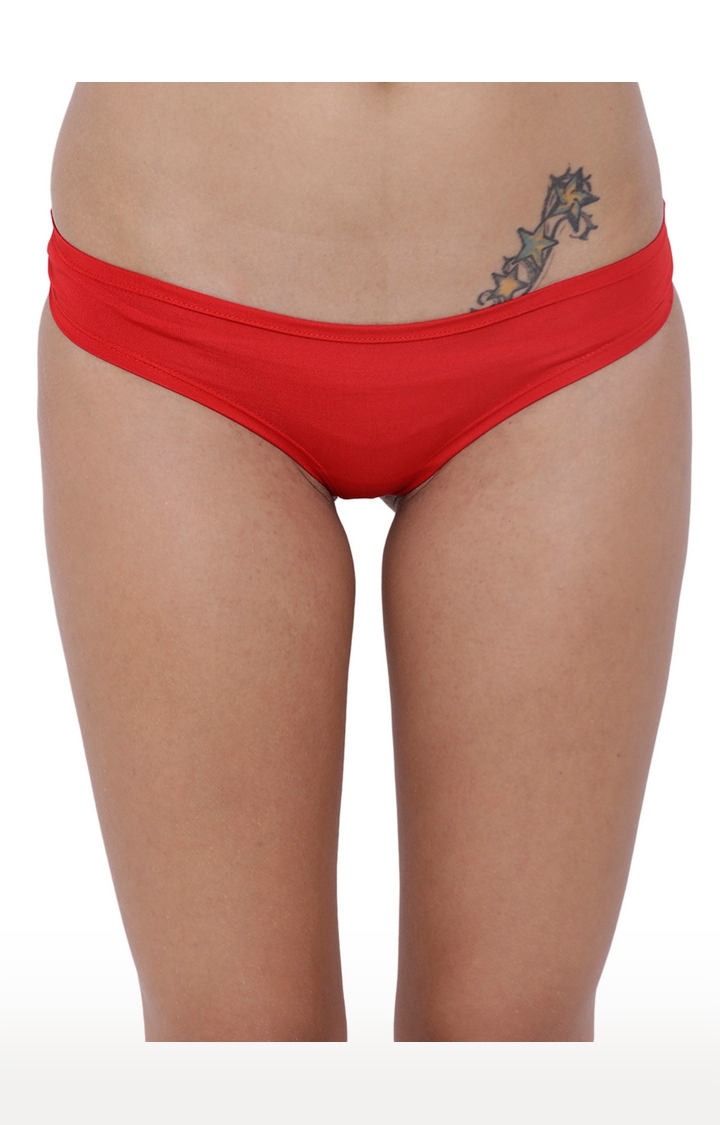 BASIICS by La Intimo | Red Solid Bikini Panty 0