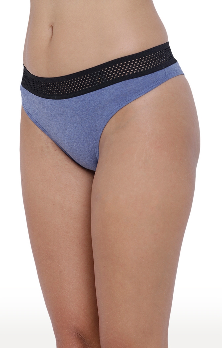 BASIICS by La Intimo | Blue Solid Bikini Panty 2